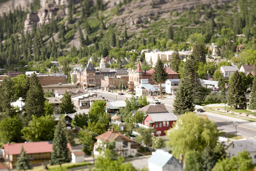 Tily-shift shot of Ouray, Colorado